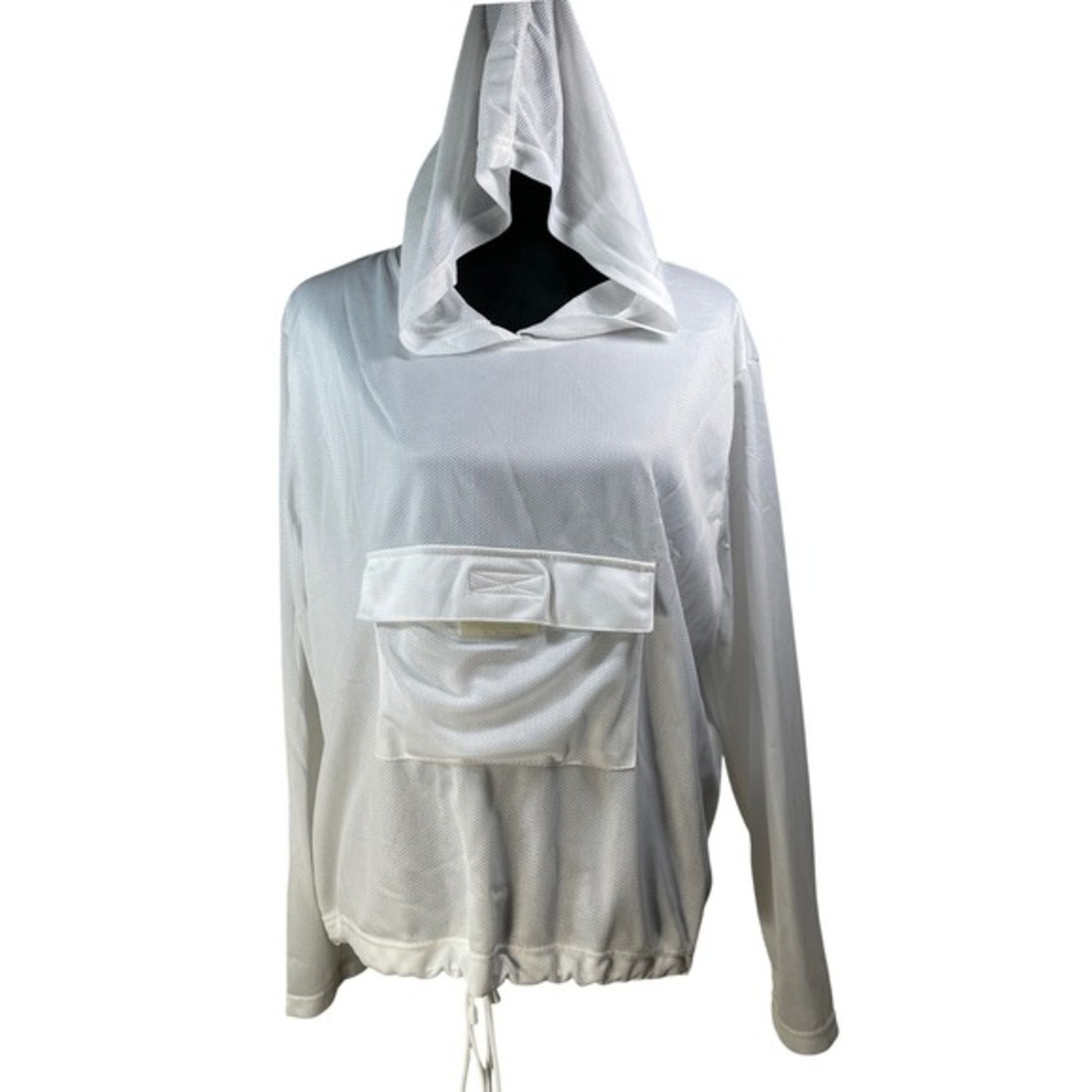 Catalina vintage XL Mesh Pullover Hoodie White Utility Pocket‎ beachwear coverup